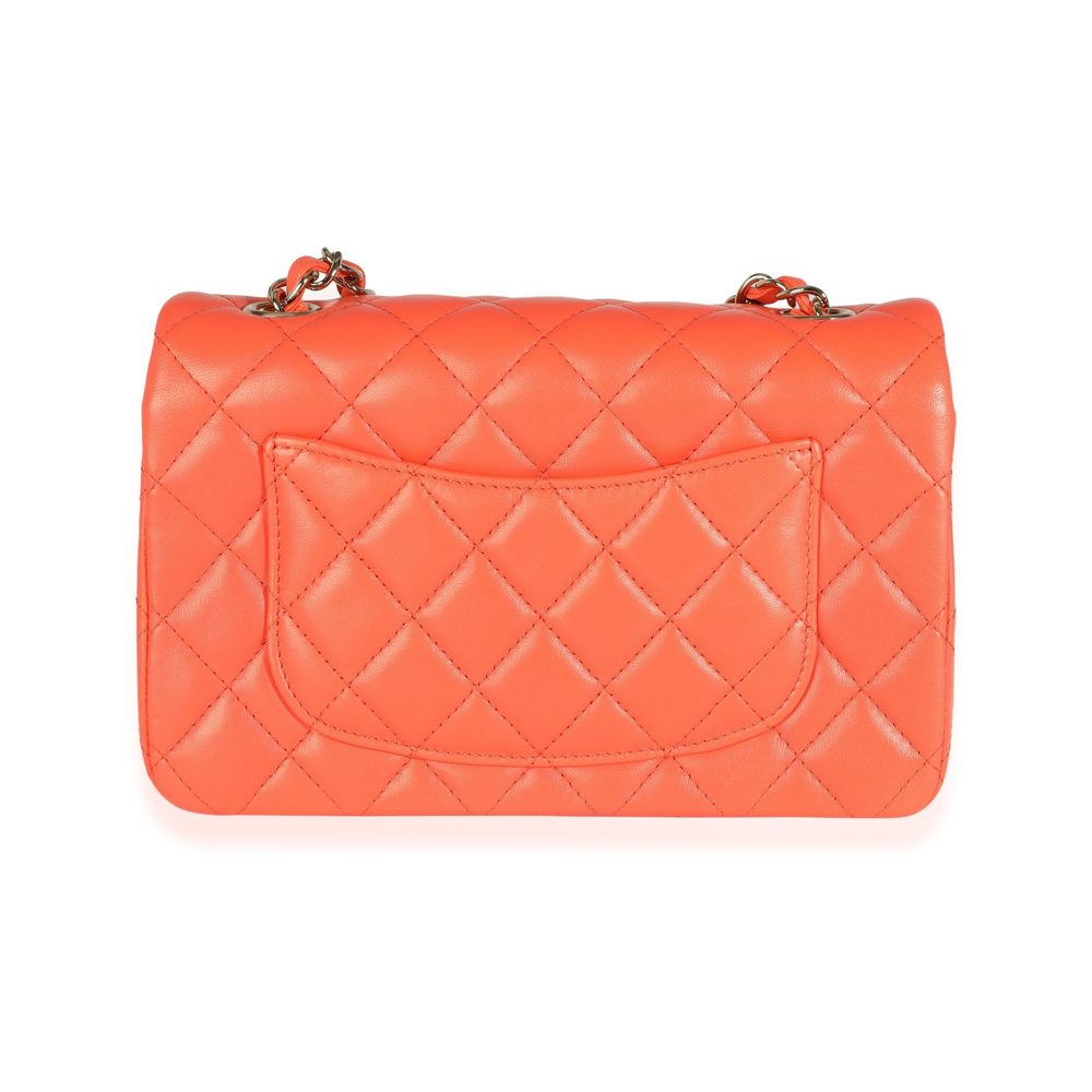 Chanel Orange Quilted Lambskin Classic Mini Flap Bag